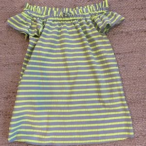 Corey Lynn Calter off the shoulder striped dress